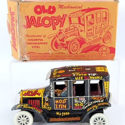 Marx Tin Windup Old Jalopy Car with Box