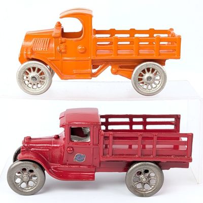 Arcade and Champion Cast Iron Stake Bed Trucks