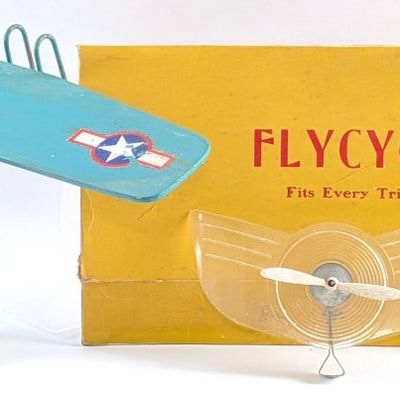 Vintage Flycycle, Flying Saucer, and Bike Mounted Propellor