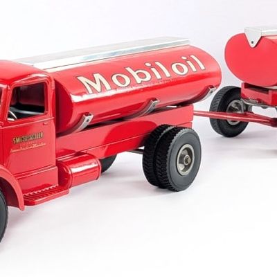 Restored Smith Miller Mobilgas Tanker Truck with Pup Trailer