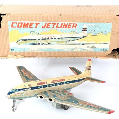 Yonezawa Tin Friction Comet Jetliner Airplane with Box
