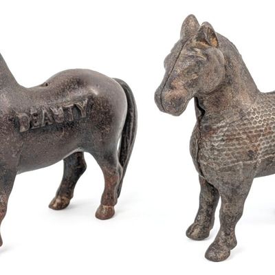 Arcade Cast Iron "Beauty" Horse and Horse with Flynet