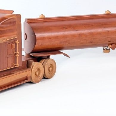 Custom Wood Toy Freighliner Semi Truck with Tanker Trailer