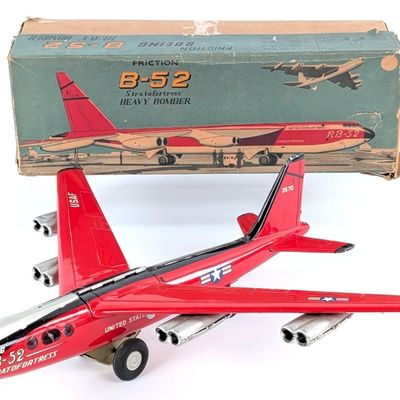 Japan Tin Friction Boeing B-52 Stratofortress Heavy Bomber with Box