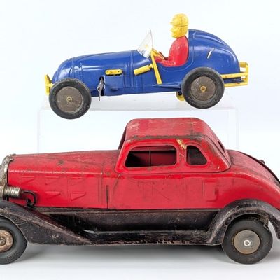 Hoge Fire Chief Car and Plastic Midget Racer Windup