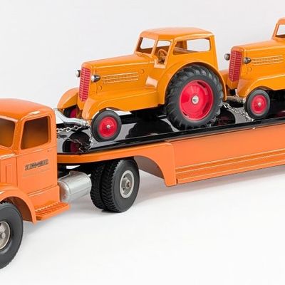 Custom Smith Miller L Mack Truck with Minneapolis-Moline UDLX Loaded Trailer