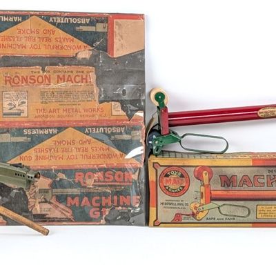 Ronson and McDowell Machine Gun Toys w/ Boxes