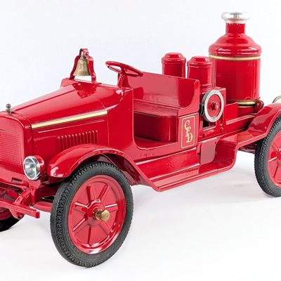 Restored Buddy L Pressurized Pumper Fire Truck with Rubber Tires