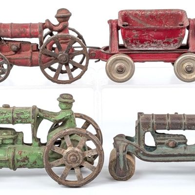 AC Williams Cast Iron Tractors and Cart