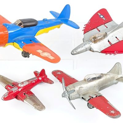 (4) Hubley Airplane Toys