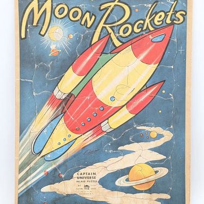 Vintage Playtime House Moon Rockets Puzzle