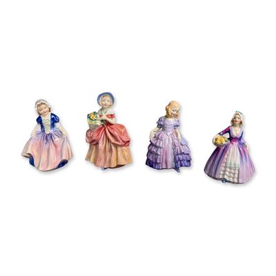 Sale Photo Thumbnail #299: 4pc Royal Doulton English Bone China Figurines, Dinky Do, Cissie, Rose & Janet