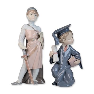 Sale Photo Thumbnail #214: Two Lladro Porcelain Figurines, Medieval Soldier 01006111 & Going Forth 01006272
