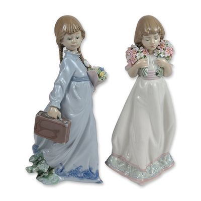 2pc Lladro Collectors Society Porcelain Figurines