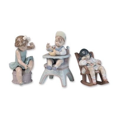 Sale Photo Thumbnail #428: Three Lladro Porcelain Figurines- Little Ballet Girl 01005107, 01005448 Naptime & Rubber Ducky