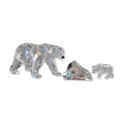 3pc Swarovski SCS 2011 Siku Polar Bear Figurines with Plaque