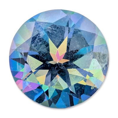 Sale Photo Thumbnail #357: Round Cut Mystic Mercury Mist Treated Topaz Gemstone