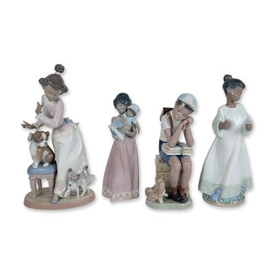 Sale Photo Thumbnail #413: 4pc Lladro Porcelain Figurines, My Turn, Baby Doll, Exam Day, and Enchanting