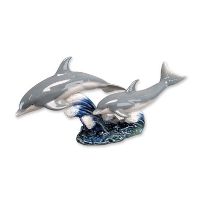 Sale Photo Thumbnail #393: Lladro Spanish Porcelain Dolphins Figurine, Dance of the Dolphins 01006456