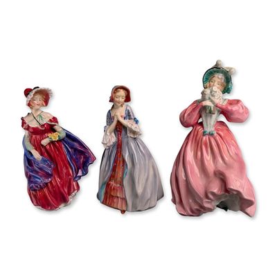 Sale Photo Thumbnail #110: 3pc Royal Doulton Bone China Figurines, Lady April, Deidre & Marguerite