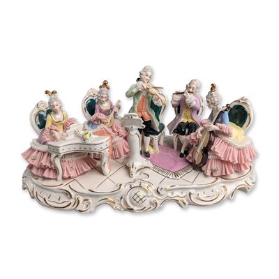 Sale Photo Thumbnail #306: Dresden Art Germany Porcelain Aristocratic Orchestra Quintet Sculpture