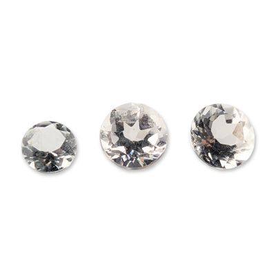 Sale Photo Thumbnail #355: Trio of Loose Round Brilliant Cut Topaz Gemstones