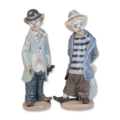 Sale Photo Thumbnail #417: Two Lladro Porcelain Clown Figurines, Circus Sam 01005472 & Little Traveler 01007602