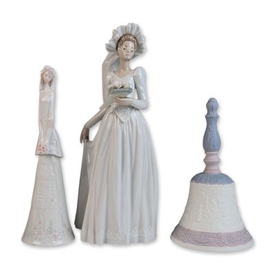 Sale Photo Thumbnail #251: 3pc Lladro Porcelain Figurine and Hand Bells 5903, 6200, 17542