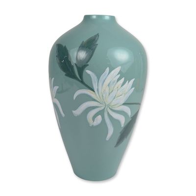 Lladro Spanish Porcelain Chrysanthemum Vase 1596