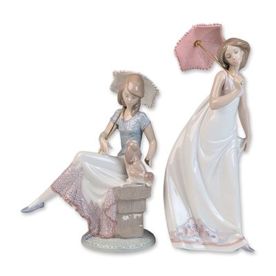 Sale Photo Thumbnail #376: Two Lladro Porcelain Figurines, Afternoon Promenade 01007636 & Picture Perfect 01007612