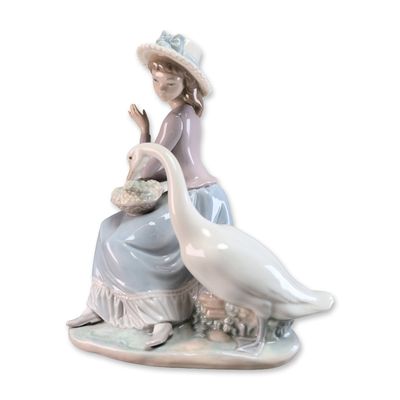 Sale Photo Thumbnail #395: Lladro Porcelain Figurine, Goose Trying to Eat 1005034