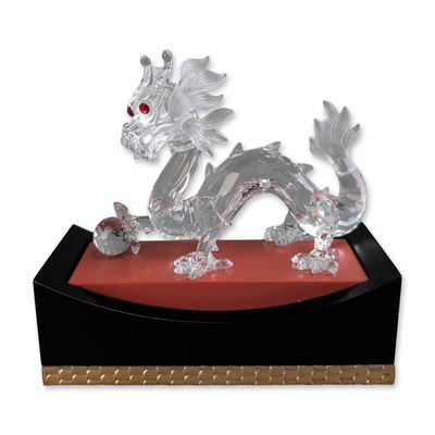 2pc Swarovski SCS Fabulous Creatures The Dragon Figurine with Display Stand