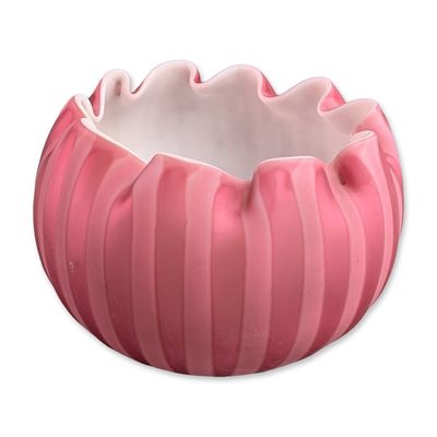Sale Photo Thumbnail #101: Victorian Pink Cased Satin Glass Rose Bowl