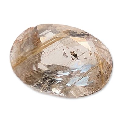 Sale Photo Thumbnail #342: Oval Faceted Rutilated Quartz Gemstone