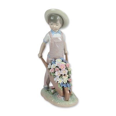 Sale Photo Thumbnail #436: Lladro Spanish Porcelain Little Gardener Figurine 1283