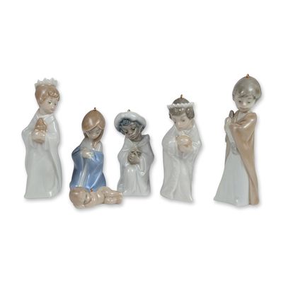 Sale Photo Thumbnail #230: 6pc Lladro Group of Miniature Porcelain Nativity Ornaments