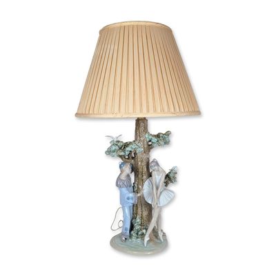 Lladro Spanish Porcelain Pierrot and Ballerina Lamp 5241