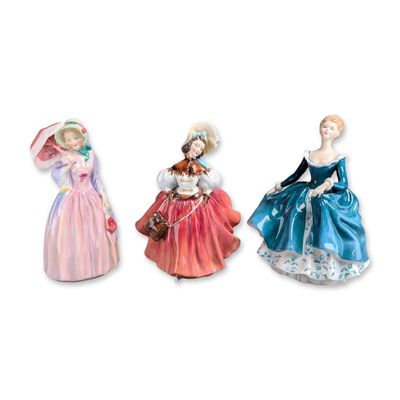 Sale Photo Thumbnail #108: 3pc Royal Doulton Bone China Figurines Miss Demure, The Skater & Janine