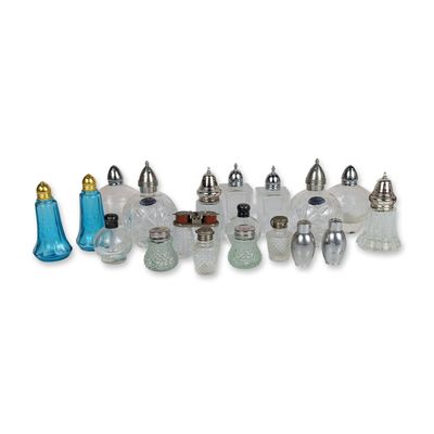 Sale Photo Thumbnail #290: 20pc Collection of Glass and Crystal Salt and Pepper Shakers