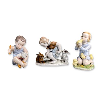 Sale Photo Thumbnail #305: 3pc Rosenthal Germany Porcelain Children and Animals Collection