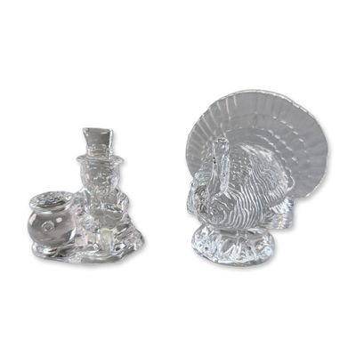 Sale Photo Thumbnail #280: 2pc Waterford Crystal Holiday Figurines, Thanksgiving Turkey and Leprechaun