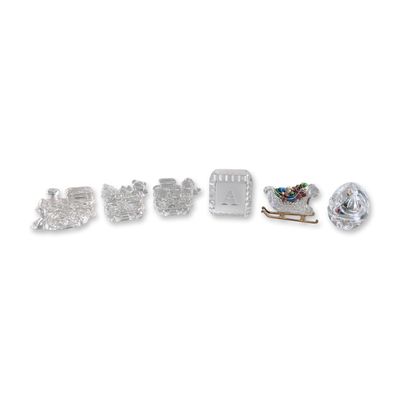 6pc Waterford and Marquis Crystal Holiday and Toy Motif Miniature Collection