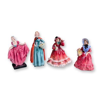 Sale Photo Thumbnail #114: 4pc Royal Doulton Bone China Pretty Ladies Figurines