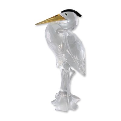 Swarovski Silver Crystal Feathered Friends Collection Heron Figurine