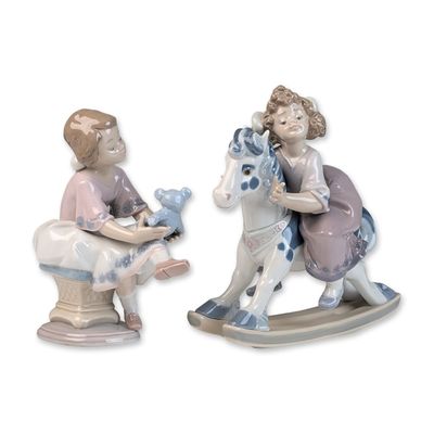 Two Lladro Glazed Porcelain Figurines, Best Friend 01007620 & Faithful Steed 01005769