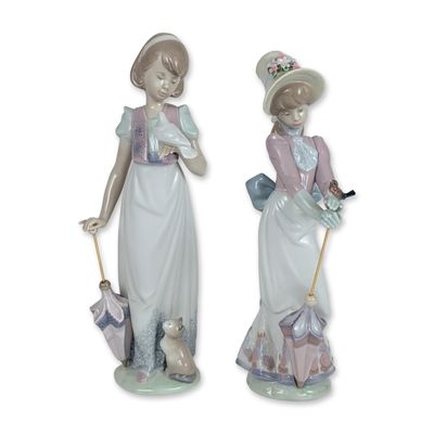 Sale Photo Thumbnail #378: 2pc Lladro Porcelain Figurines, Summer Stroll and Garden Song