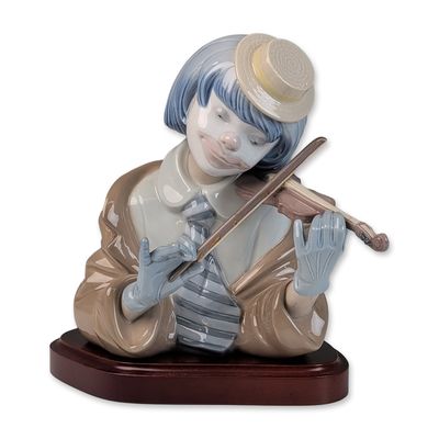 Lladro Porcelain Clown Bust, The Blues 01005600 with Base