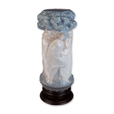 Lladro Glazed Porcelain Figural Maidenhead Vase 01006030 with Base