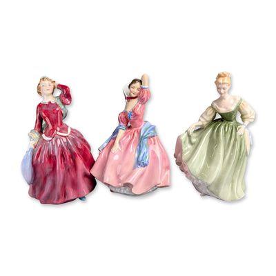 Sale Photo Thumbnail #109: 3pc Royal Doulton Bone China Figurines, Blithe Morning, Maytime & Fair Lady