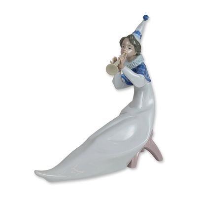 Lladro Young Jester Trumpet Porcelain Figurine 6238